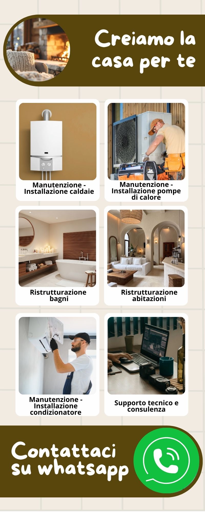 infografica dei servizi offerti da mec srl - contattaci su whatsapp